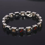 Brown Opal Sliver Plated Women Lady Bracelet High Jewelry