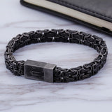 Men's Punk Byzantine Chain Bracelet Double Link Geometric Jewelry