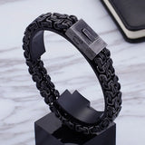 Men's Punk Byzantine Chain Bracelet Double Link Geometric Jewelry