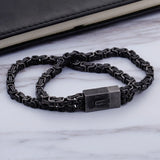 Men's Punk Byzantine Chain Bracelet Double Link Geometric Jewelry