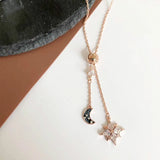 Moon & Star Necklace Female Pendant Chain Clavicle Jewelry Gift