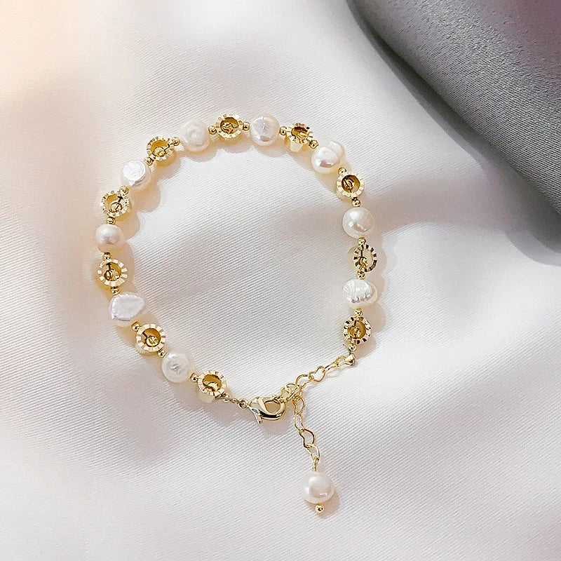 High Natural Freshwater Pearl 14K Filled Female Charm Bracelet Jewelry For Women