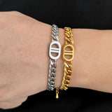 Pig Nose Bracelet Women Cuban Bracelet Femme Stainless Steel