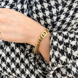 Pig Nose Bracelet Women Cuban Bracelet Femme Stainless Steel