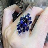 Exaggerated Royal Crystal Sapphire Tower Ring