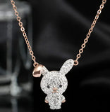 Crystal Rabbit Necklace Chain Choker for Women