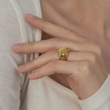 18K PVD Plated Punk Heart Rings Stainless Steel Love Ring for Girls