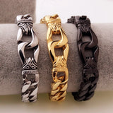 Vintage Cuban Chain Bracelet Stainless Steel Gold/Silver/Black Pattern