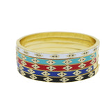 Colorful Enamel Lucky Evil Eye Bangle