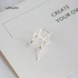 925 Silver Geometric Square Hollow Box Cube Necklace