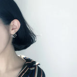 925 Silver Geometric Square Hollow Box Cube Necklace