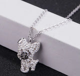Crystal Pet Dogs Necklace Gift for Girls and Boys