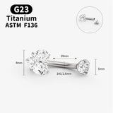 Fem. G23 Titanium Heart Crystal Belly Button Ring