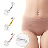 Fem. G23 Titanium Heart Crystal Belly Button Ring