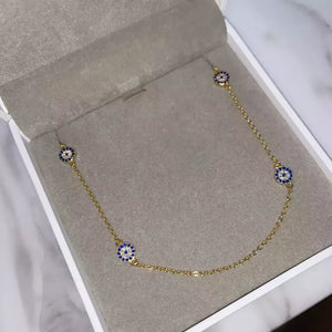 925 Silver Evil Eye Charm Necklace