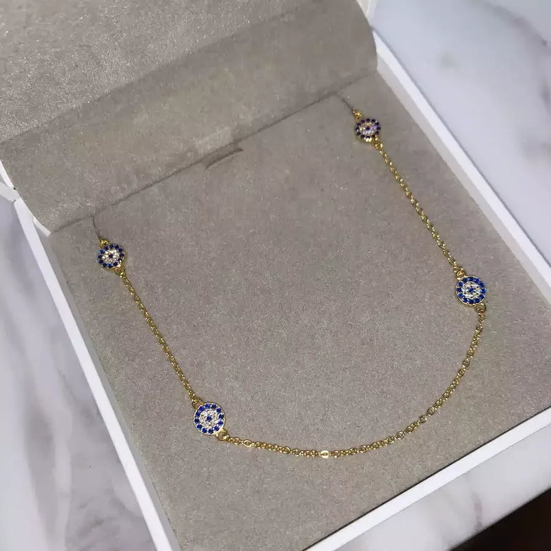 925 Silver Evil Eye Charm Necklace