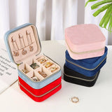Flannel Travel Earrings Ring Holder Box Jewelry Storage Display
