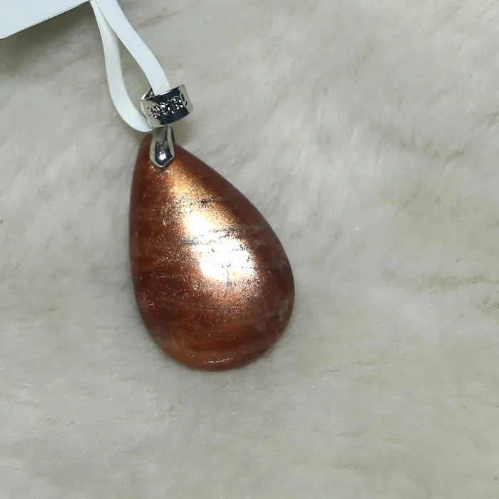High Flash Orange Sunstone Pendant