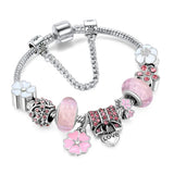 Flower Charm Large Hole Beads DIY Bracelet For Women