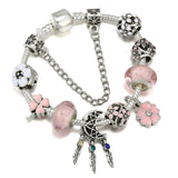 Flower Charm Large Hole Beads DIY Bracelet For Women