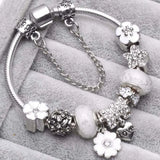 Flower Charm Large Hole Beads DIY Bracelet For Women