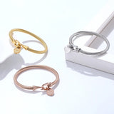 Forever Love Peach Heart Charm Bracelet & Bangle Stainless Steel Women Bangle