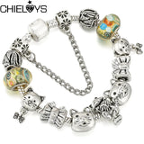 Fortune Cat Charm Beads Pendant for Women Girl Jewelry