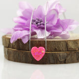 10mm Synthetic OP43 Hot Pink Heart Opal Necklace S925 Silver Chain