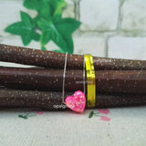 10mm Synthetic OP43 Hot Pink Heart Opal Necklace S925 Silver Chain
