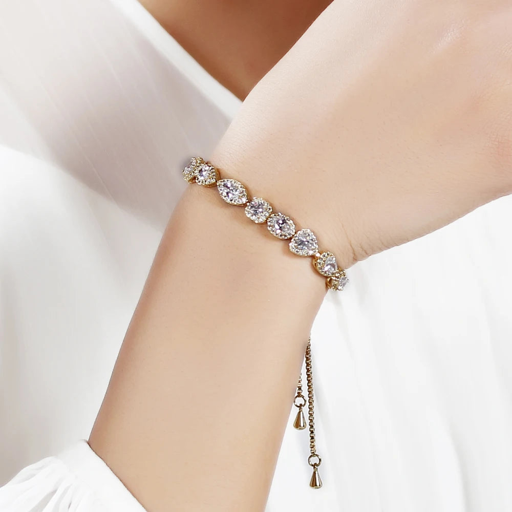 CZ Crystal Bracelet Set - Large Size & Various Colors - Pulseira Feminina