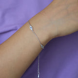 925 Silver Evil Eye Charm Bracelet Women Men 16+5cm