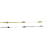 925 Silver Evil Eye Charm Bracelet Women Men 16+5cm