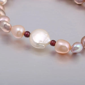Freshwater Pearl Bracelet Garnet Bangle Charms for Women