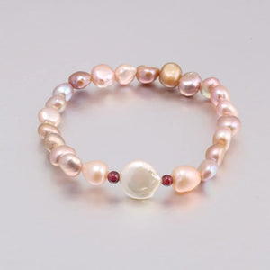 Freshwater Pearl Bracelet Garnet Bangle Charms for Women