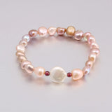 Freshwater Pearl Bracelet Garnet Bangle Charms for Women