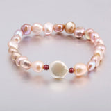 Freshwater Pearl Bracelet Garnet Bangle Charms for Women