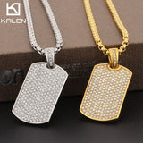 Stone Square Tag Necklace for Men Stainless Steel Hip Hop Necklace