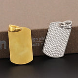 Stone Square Tag Necklace for Men Stainless Steel Hip Hop Necklace