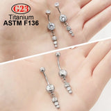 G23 Titanium CZ Zircon Navel Piercing Belly Button Rings