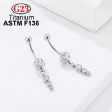 G23 Titanium CZ Zircon Navel Piercing Belly Button Rings