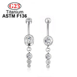 G23 Titanium CZ Zircon Navel Piercing Belly Button Rings