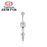 G23 Titanium CZ Zircon Navel Piercing Belly Button Rings