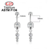 G23 Titanium CZ Zircon Navel Piercing Belly Button Rings