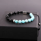 Gemstone Agate Tiger Eye Beads Macrame Bracelet Men Jewelry