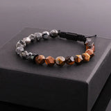 Gemstone Agate Tiger Eye Beads Macrame Bracelet Men Jewelry