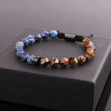 Gemstone Agate Tiger Eye Beads Macrame Bracelet Men Jewelry