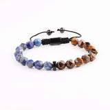 Gemstone Agate Tiger Eye Beads Macrame Bracelet Men Jewelry