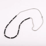Men's High Gemstone Stainless Steel Chain Long Necklace