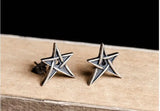 925 Sterling Silver Star Stud Earrings Punk Rock Allergy Gift