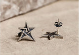 925 Sterling Silver Star Stud Earrings Punk Rock Allergy Gift